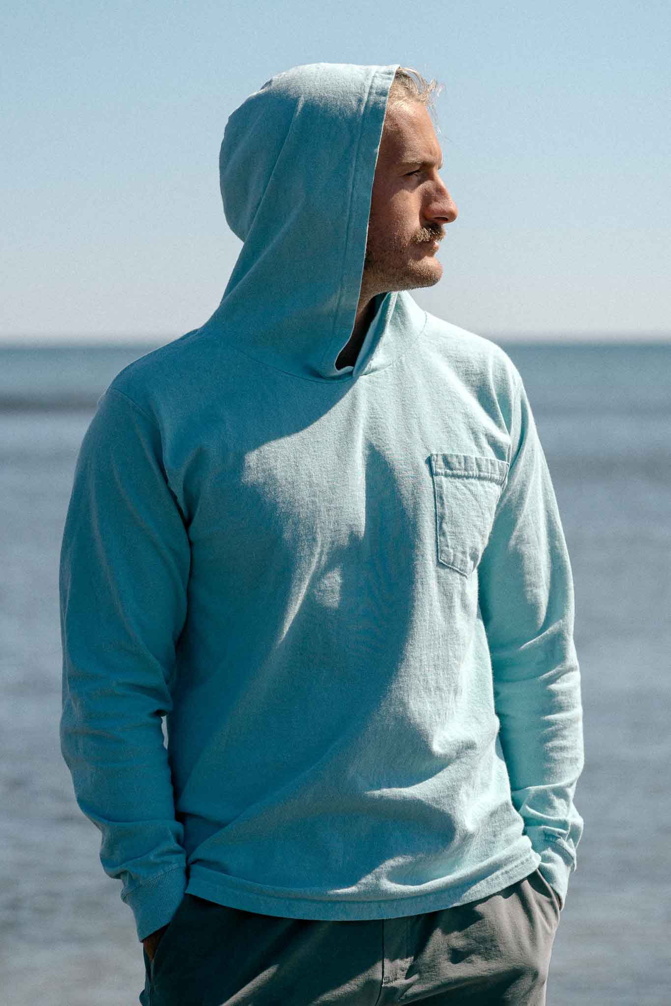 top gear hoodie Goodwear USA Adult Unisex Long Sleeve Jersey Hoodie Pocket Tee, Reef, Size S