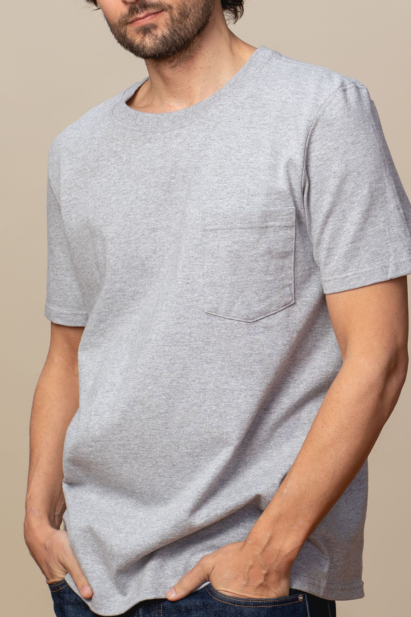 Adult Short Sleeve Crew Neck w/Pocket Modern Fit