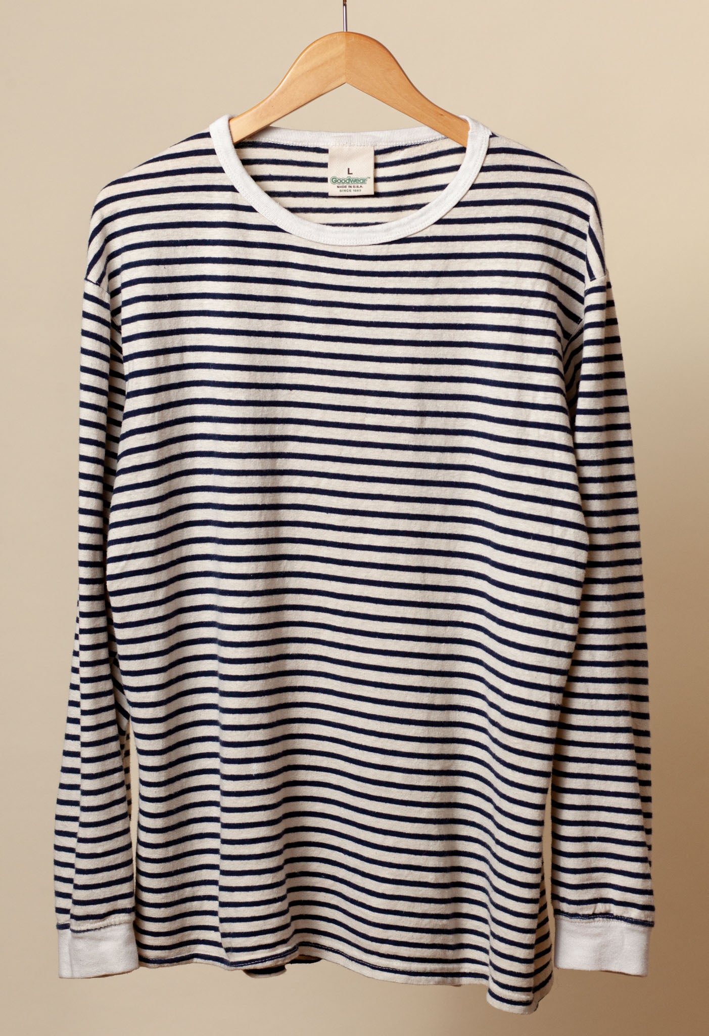 Striped long sleeve crew neck hotsell
