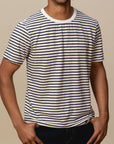 Adult Short Sleeve Crew Neck Stripe Hemp