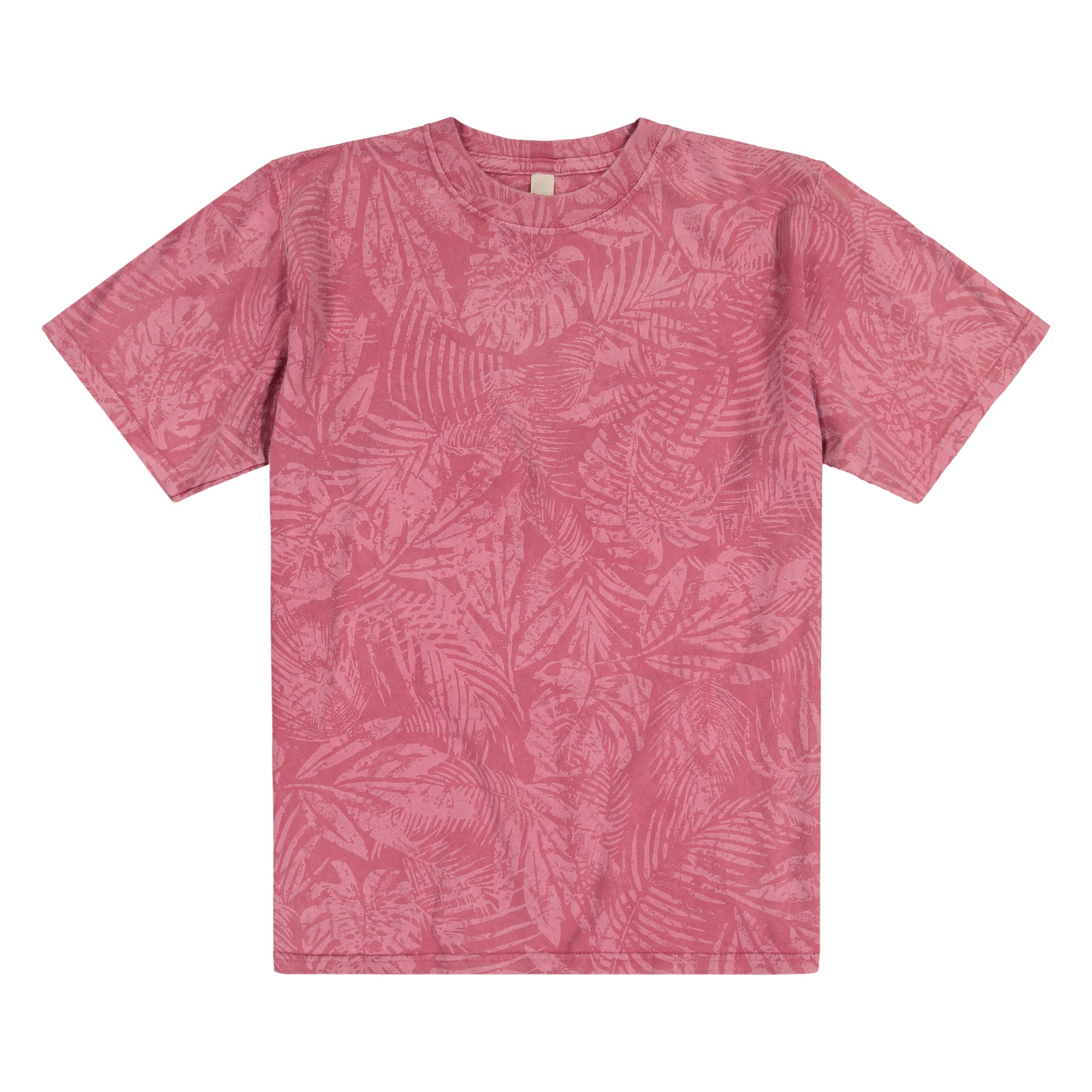 Adult Short Sleeve Crew neck Tropical Print Summer Weight T