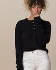 Adult Long Sleeve Henley Brushed Jersey Classic Fit