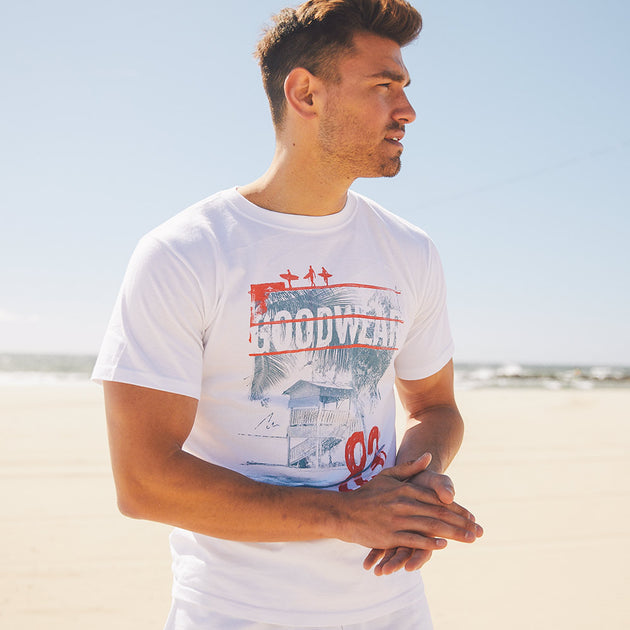 Beach Graphic Tee Men's Beach TShirt Goodwear USA