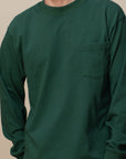 Adult Long Sleeve Crew Neck w/Pocket Classic Fit