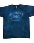 Adult Short Sleeve Crew American Made, Blue Acid Wash Over Dye