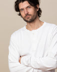Adult Long Sleeve Henley Brushed Jersey Classic Fit