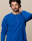 Adult Long Sleeve Henley Brushed Jersey Classic Fit