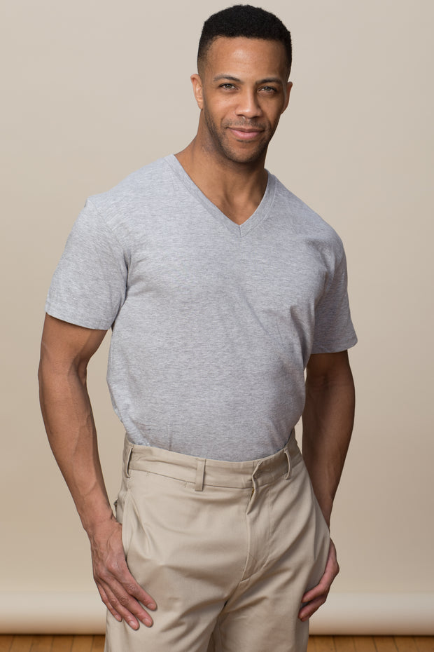 Adult Short Sleeve V-Neck-Undershirt 2-PACK