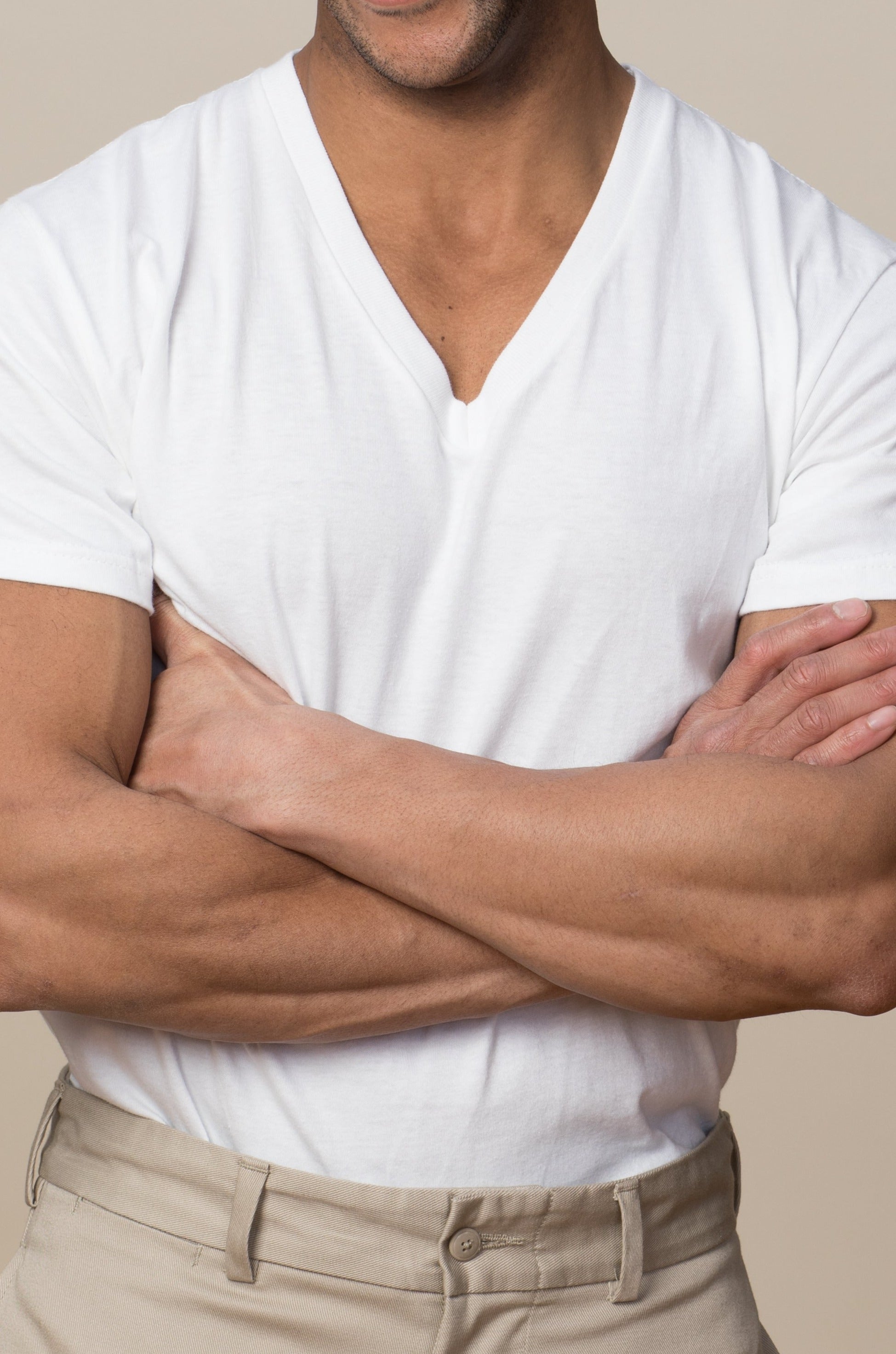 Adult Short Sleeve V-Neck-Undershirt 2-PACK White / L Adult Short Sleeve V-Neck-Undershirt 2-PACK White / L