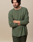 Adult Long Sleeve Crew Neck w/Pocket Viscose Hemp