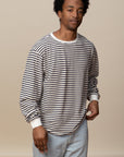 Adult Long Sleeve Crew Neck Hemp Stripe