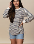 Adult Long Sleeve Crew Neck Hemp Stripe