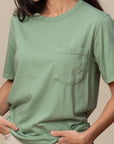 Adult Short Sleeve Crew Neck w/Pocket Viscose Hemp