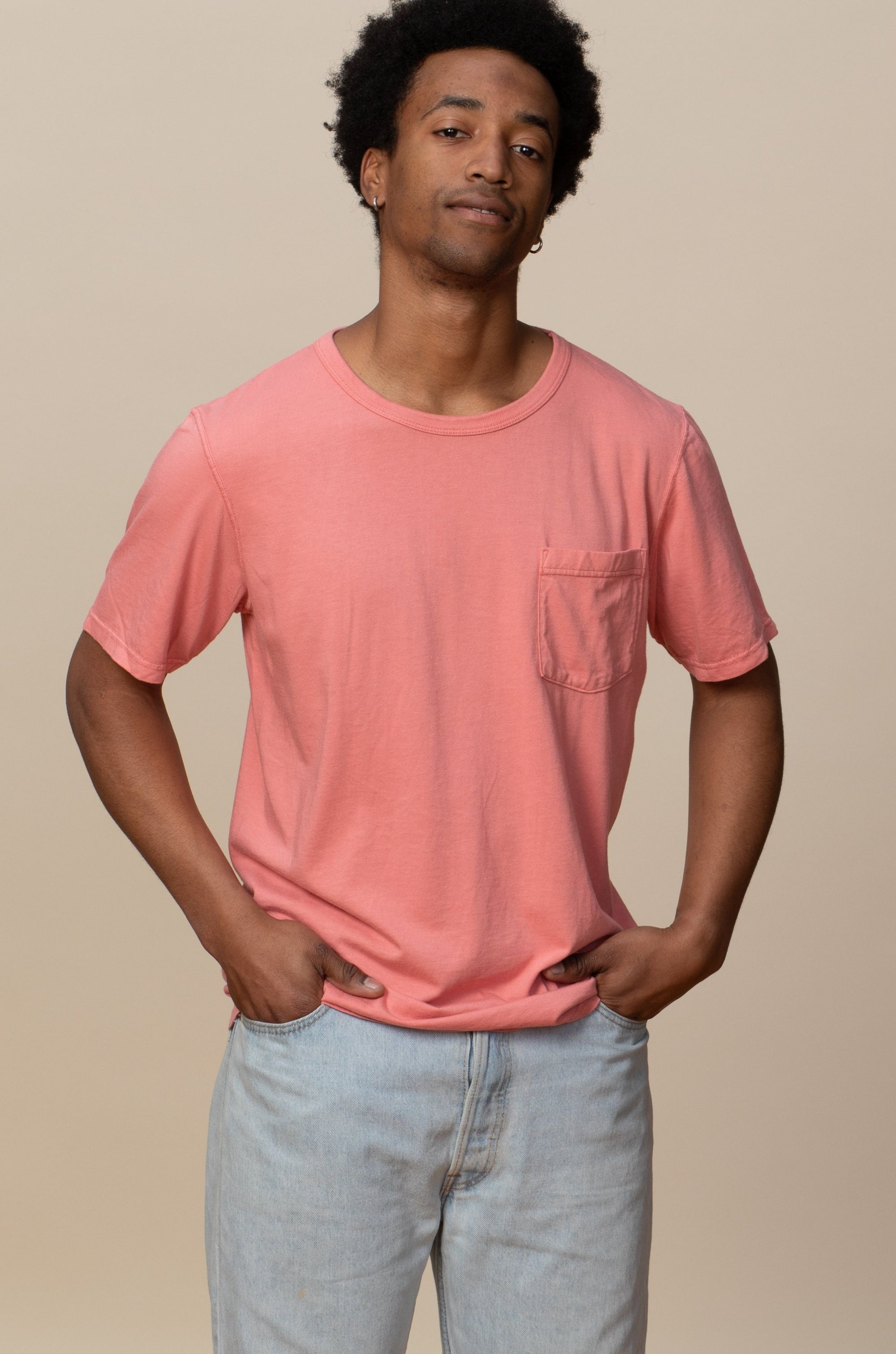 Adult Short Sleeve Crew Neck w/Pocket Viscose Hemp