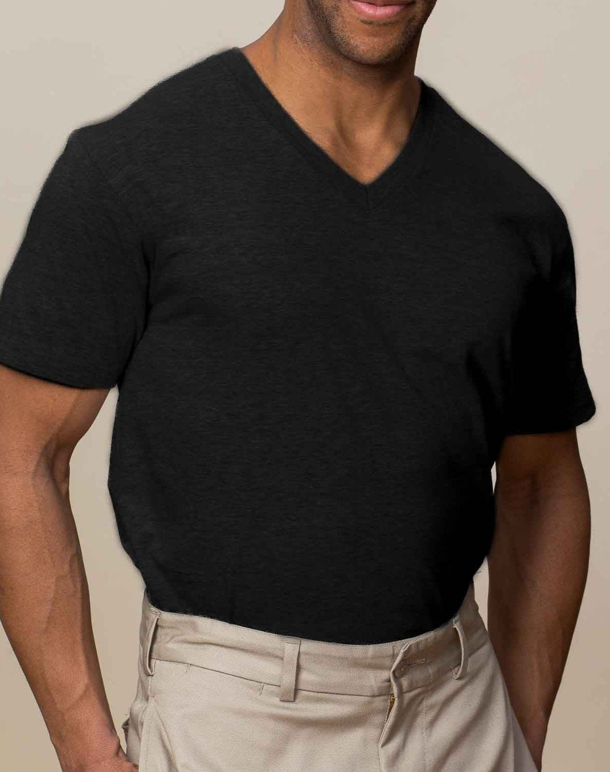 v neck under dress shirt Adult Short Sleeve V-Neck-Undershirt 2-PACK OXFORD / S