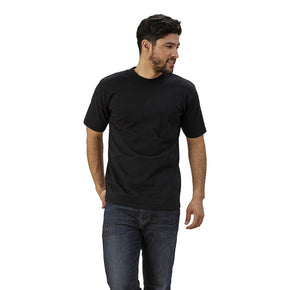 mens black crew neck shirt with pocket