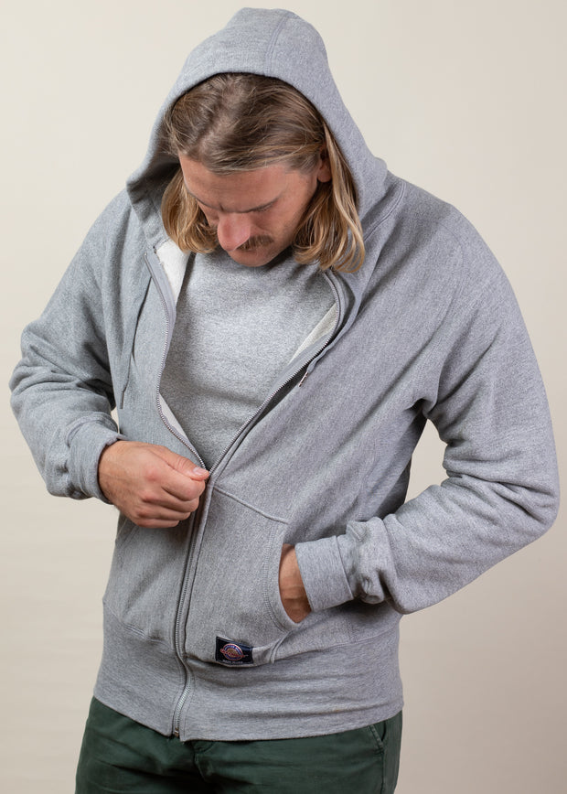 Goodwear USA French Terry Zip-Up Hoodie | American-Made Hooded Sweatshirt Triblend Charcoal / M - Made in USA