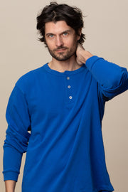 Adult Long Sleeve Henley Brushed Jersey Classic Fit