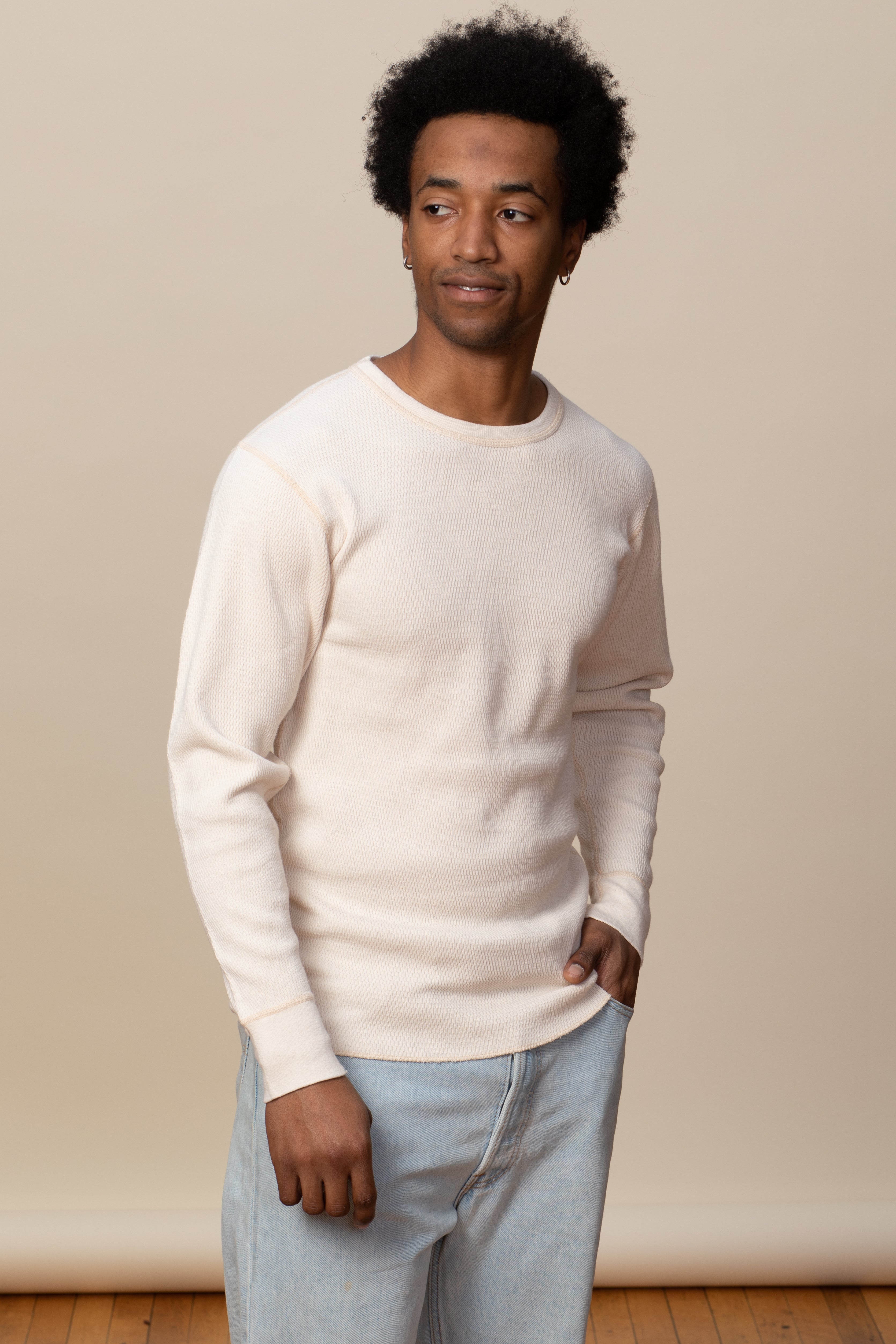 Adult Long Sleeve Crew Neck Raschel Thermal